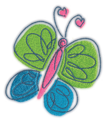 Embroidery Design: Butterfly 2<br>3.62" x 4.05"