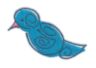 Embroidery Design: Blue Birdie 2<br>2.40" x 1.60"