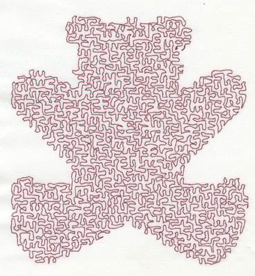 Embroidery Design: Stipple Bear High<br> 4.63w X 4.94h