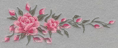 Embroidery Design: Roses Horizontal Two<br>6.57w X 2.55h