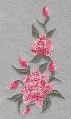 Embroidery Design: Roses Two Vertical 1 Bud Large<br> 2.53w X 4.76h