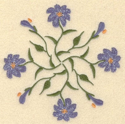 Embroidery Design: Forget Me Not Round Cluster Large<br>5.25w X 5.22h | Embroidery Legacy Embroidery Design: Forget Me Not Round Cluster Large<br>5.25w X 5.22h