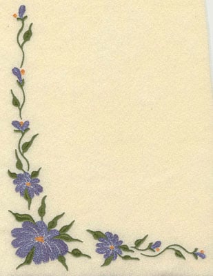 Embroidery Design: Forget Me Not Corner Cluster Large<br>7.45w X 9.76h