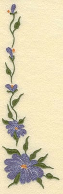 Embroidery Design: Forget Me Not Vertical Large<br>3.17w X 9.76h