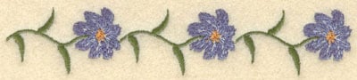 Embroidery Design: Forget Me Not Row Large<br>6.00w X 1.33h