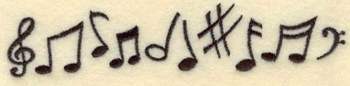 Embroidery Design: Musical Notes Large<br>5.60w X 1.17h