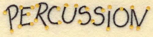 Embroidery Design: Percussion<br>4.40w X 0.95h