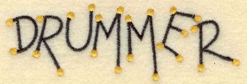 Embroidery Design: Drummer <br>3.88w X 1.26h