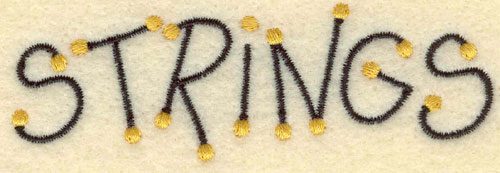 Embroidery Design: Strings<br>3.54w X 1.21h