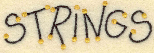 Embroidery Design: Strings<br>3.54w X 1.21h | Embroidery Legacy Embroidery Design: Strings<br>3.54w X 1.21h