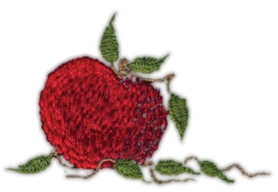 Embroidery Design: Apple<br>2.60" x 1.68"