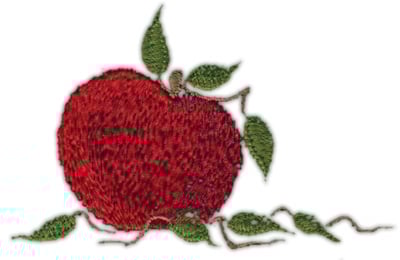 Embroidery Design: Apple<br>3.63" x 2.36"