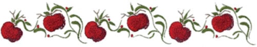 Embroidery Design: Apple Vine Border<br>11.65" x 2.00"