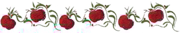 Embroidery Design: Apple Vine Border<br>11.65" x 2.00" | Embroidery Legacy Embroidery Design: Apple Vine Border<br>11.65" x 2.00"
