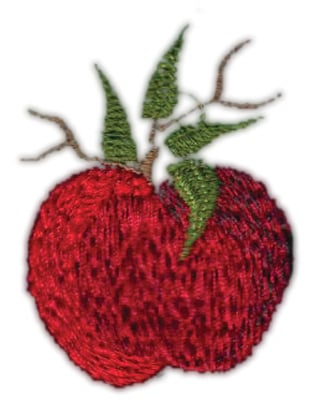 Embroidery Design: Apple (small)<br>1.45" x 2.01"