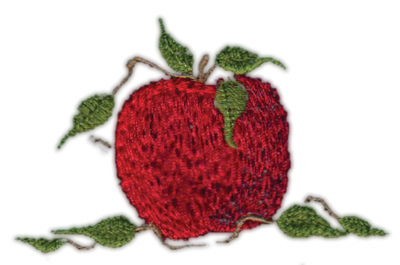 Embroidery Design: Apple 5<br>2.98" x 1.97"