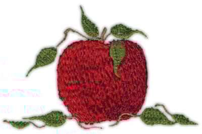 Embroidery Design: Apple 6<br>3.73" x 2.46"