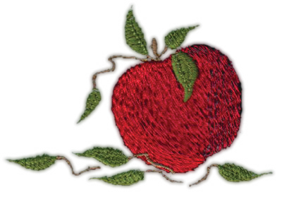 Embroidery Design: Apple 8<br>3.19" x 2.19"