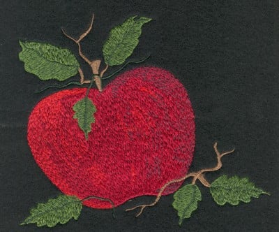 Embroidery Design: Fruit of the Spirit Apple (large)<br>5.86" x 5.17"