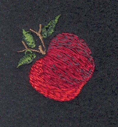 Embroidery Design: Fruit of the Spirit Apple 2<br>1.14" x 1.24"