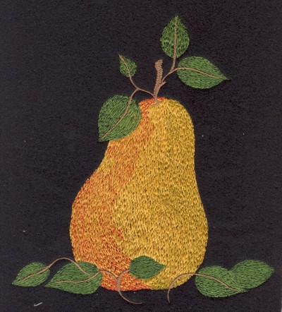 Embroidery Design: Fruit of the Spirit Pear (large)<br>5.79" x 6.46"