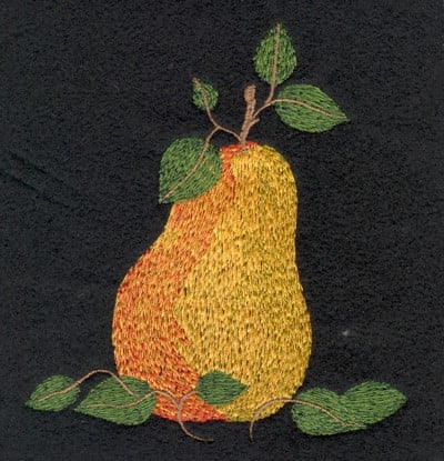 Embroidery Design: Fruit of the Spirit Pear (medium)<br>4.34" x 4.85"