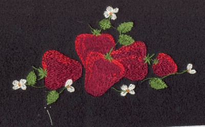 Embroidery Design: Fruit of the Spirit Strawberries (small)<br>5.18" x 2.60"