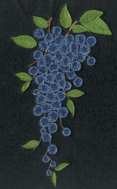 Embroidery Design: Fruit of the Spirit Grapes<br>3.73" x 6.82"