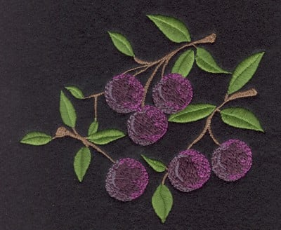Embroidery Design: Fruit of the Spirit Purple Grapes<br>5.19" x 4.56"