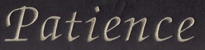 Embroidery Design: Fruit of the Spirit - Patience<br>7.96" x 1.57"