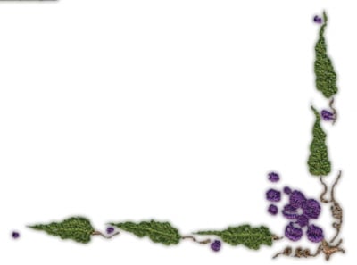 Embroidery Design: Grapes Corner Border<br>4.09" x 3.09"