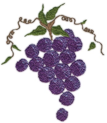 Embroidery Design: Grapes (large)<br>4.07" x 4.78"