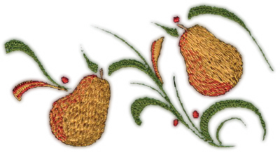 Embroidery Design: Pears deco<br>4.47" x 2.43"