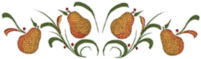 Embroidery Design: Pears deco 3 (large)<br>11.42" x 3.28"