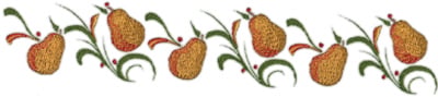 Embroidery Design: Pears Border<br>11.62" x 2.14"