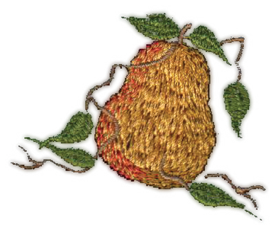 Embroidery Design: Pear (small)<br>2.25" x 1.92"
