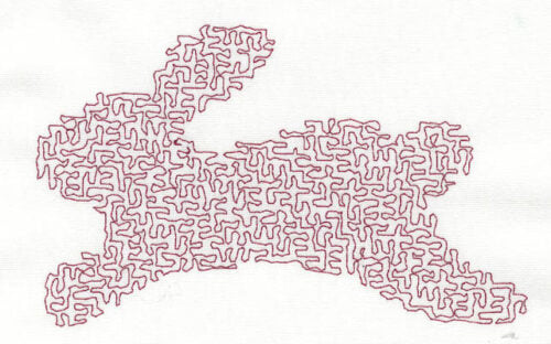 Embroidery Design: Stipple Bunny HIgh<br> 5.05w X 3.14h