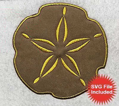 Embroidery Design: Sand Dollar Applique<br> 5.00w X 5.04h | Embroidery Legacy Embroidery Design: Sand Dollar Applique<br> 5.00w X 5.04h