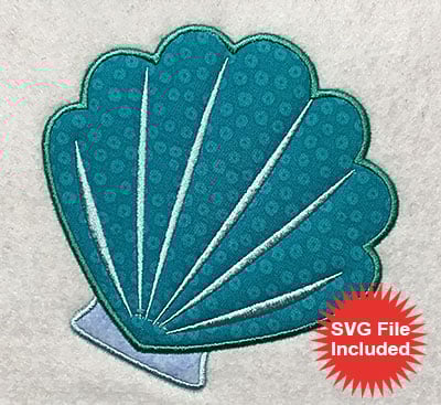 Embroidery Design: Shell 1 Applique<br> 4.97w X 5.02h | Embroidery Legacy Embroidery Design: Shell 1 Applique<br> 4.97w X 5.02h