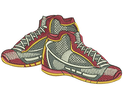 Embroidery Design: Basketball Shoes Lg<br> 4w X 2.28h