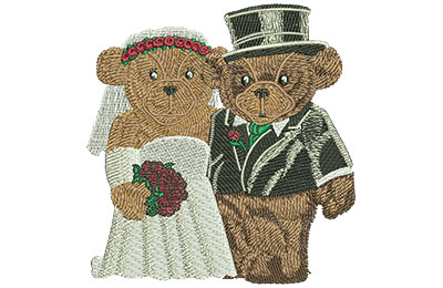 Embroidery Design: Weddings Bears Lg<br> 3.85w X 4.03h | Embroidery Legacy Embroidery Design: Weddings Bears Lg<br> 3.85w X 4.03h