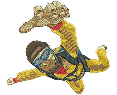 Embroidery Design: Skydive In Your Face Lg<br> 4.28w X 3.89h
