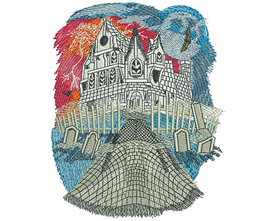 Embroidery Design: Haunted House Lg<br> 4.83w X 6.04h