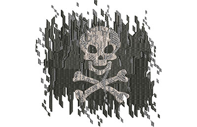 Embroidery Design: JollyRogerDigitalFlagLg<br> 3.91w X 3.91h