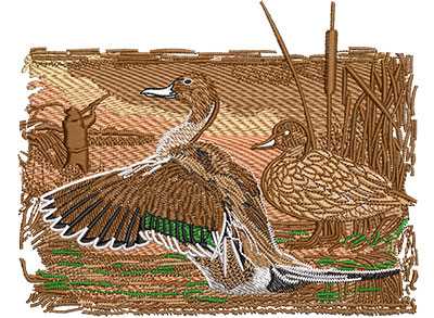 Embroidery Design: Pintail Ducks Lg<br> 6.01w X 4.73h