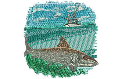 Embroidery Design: Bonefish Lg<br> 4.74w X 5.01h