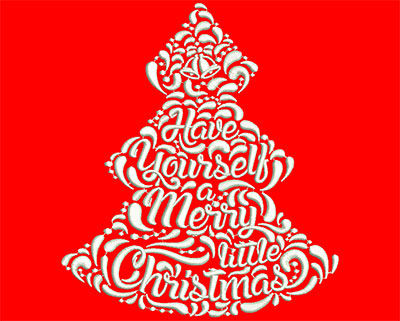 Embroidery Design: Have Yourself A Merry Little Christmas Lg<br> 5.98wX 6.78h