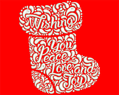 Embroidery Design: Wishing You Peace Love And Joy Lg<br> 5.78w X 6.69h
