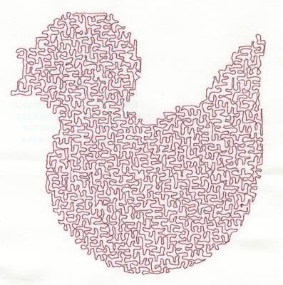Embroidery Design: Stipple Chick High<br> 4.90w X 5.04h