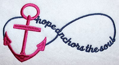Embroidery Design: Hope Anchors Lg<br> 8.22w X 4.28h